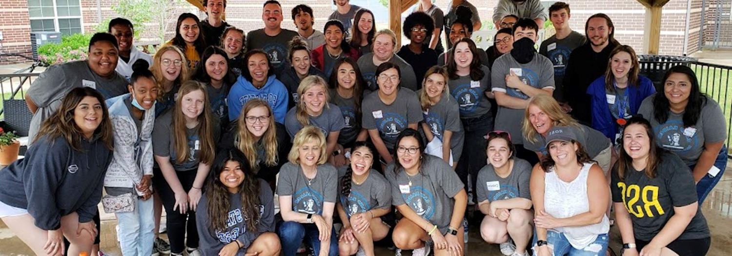 Group photo of smiling students